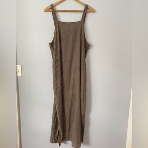 The Maven Store Brown and Black Gingham Maxi Dress, Size Large, Minimalist